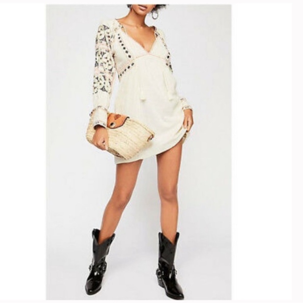 Free People All My Life Mini Dress in Ivory NWT Size Large - Picture 2 of 11